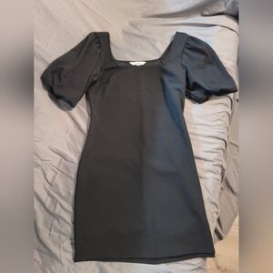 Speechless Elegant Black Puff Sleeve Mini Dress